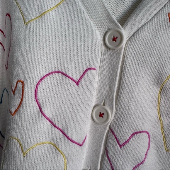Kerri Rosenthal XOKR Hearts Embroidered Cardigan S $225 - Picture 6 of 9